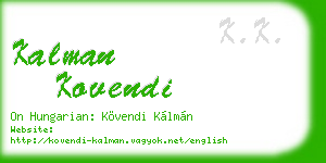 kalman kovendi business card