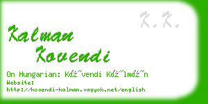 kalman kovendi business card